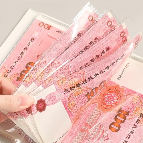 SUSOYAOCHEN 100 Envelope Savings Challenges Book Leather Cash Organizer 100 Pocket Money Challenge Binder Saver Successfully Reach Your Savings Goals (Purple) - Image 3