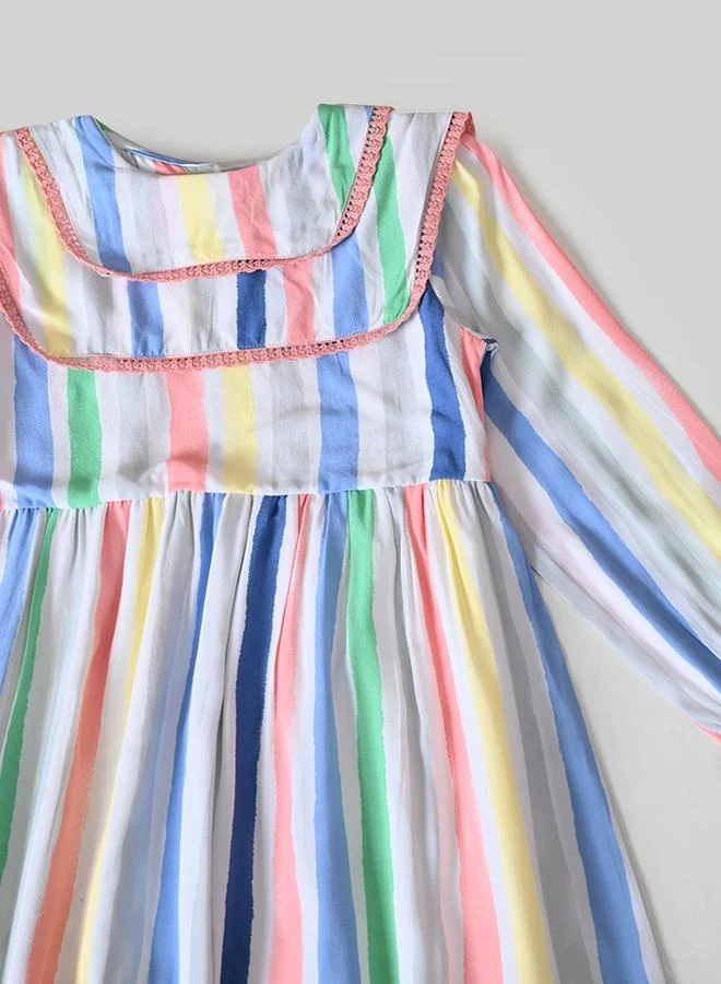 BELLA MODA Striped Flounce Dress