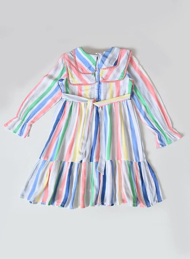 BELLA MODA Striped Flounce Dress
