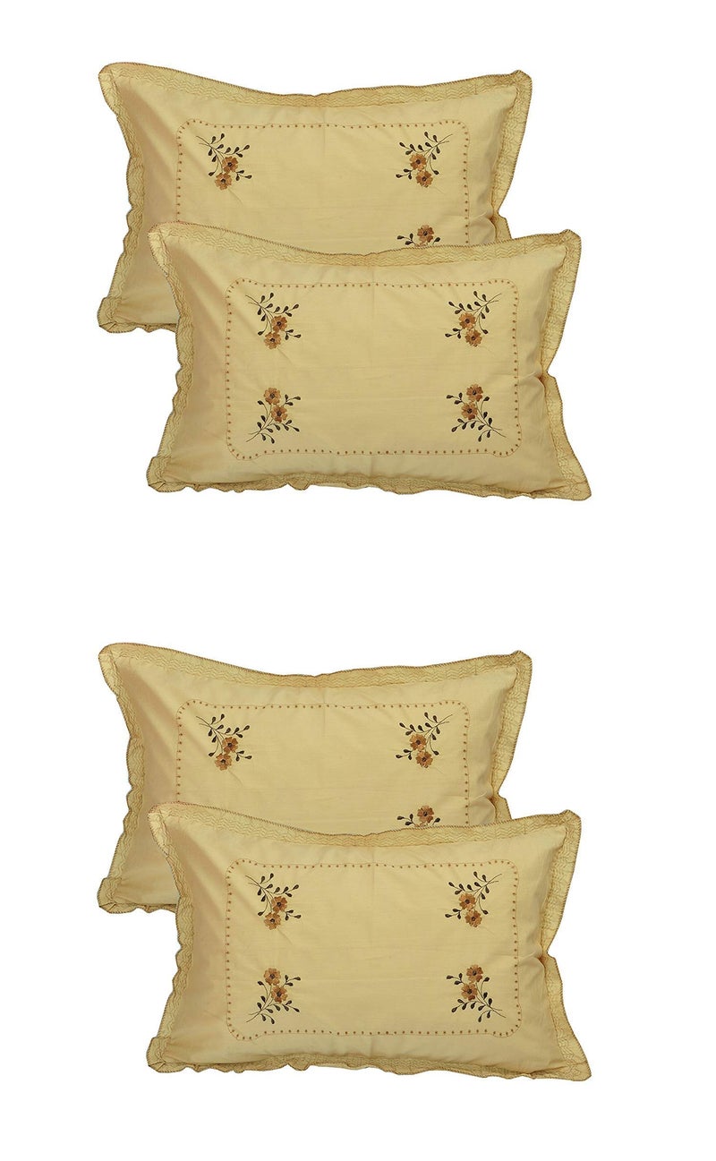 HSR Collection Cotton 144 TC Pillow Cover (Standard_Beige) - Image 4