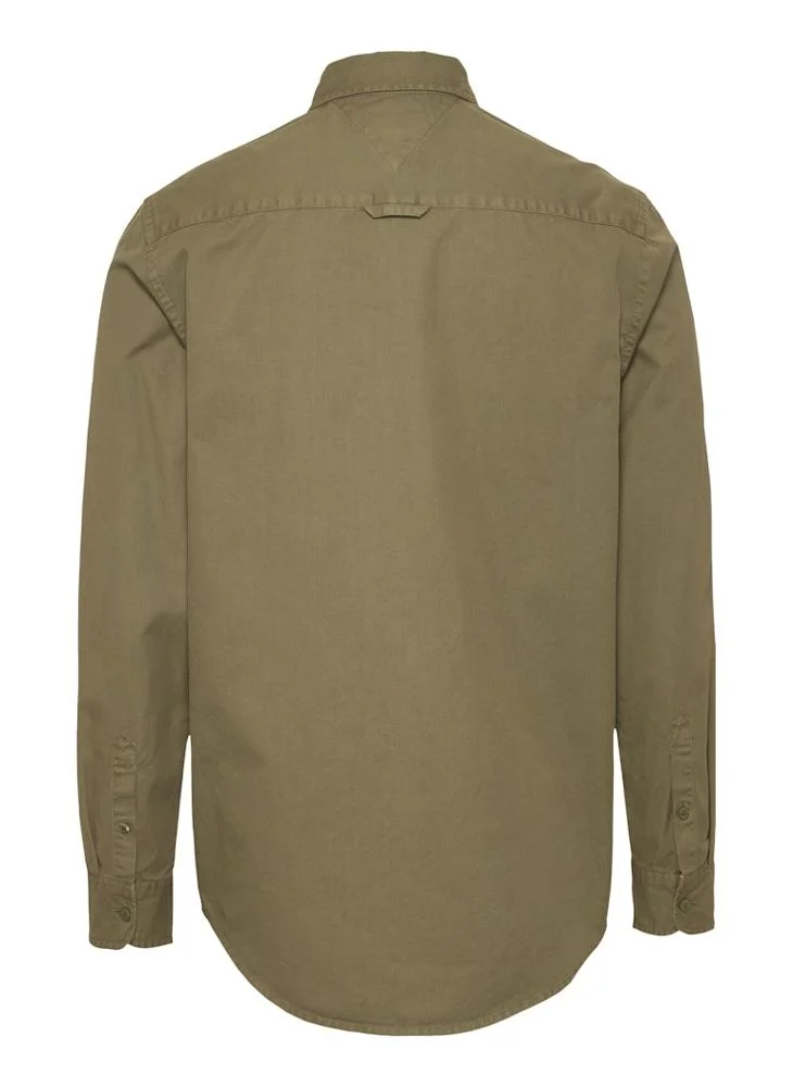 TOMMY JEANS Logo Print Button Down  Regualr Fit Shirt