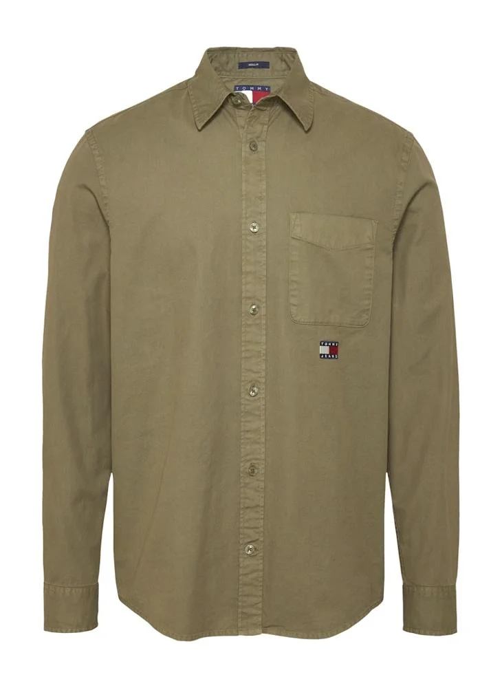 TOMMY JEANS Logo Print Button Down  Regualr Fit Shirt