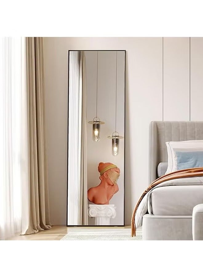 Arabest Mirror Full Length 155cm-45cm Aluminum alloy Large Standing Dressing Mirror Hanging Leaning Against Wall Mounted Mirror with Stand for Bedroom Locker Room Living Room White  - Image 4