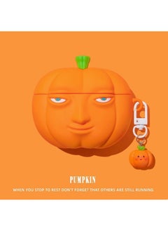 Suitable For Airpodspro2 Protective Cover 4 Generation 3 Soft Silicone Funny Pumpkin Earphones For Apple Wireless Bluetooth Soft-Color:Pumpkin Belt Pendant-Applicable Models:Airpods Pro/pro2 Universal