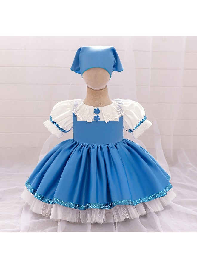 Masha and Bear Lolita Girls Party Dress Barbie Pink Maid  Birthday Princess Dresses for Kids Lace Christmas Costumes - Image 1