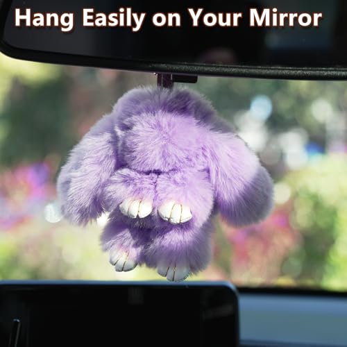 YILANFULL Bunnylulu Keychain Bunny Keychains Cute Plush Key Chain Rabbit Fur Stuffed Animal Strawberry Keyring Bag Handbag Charms Women - Image 4