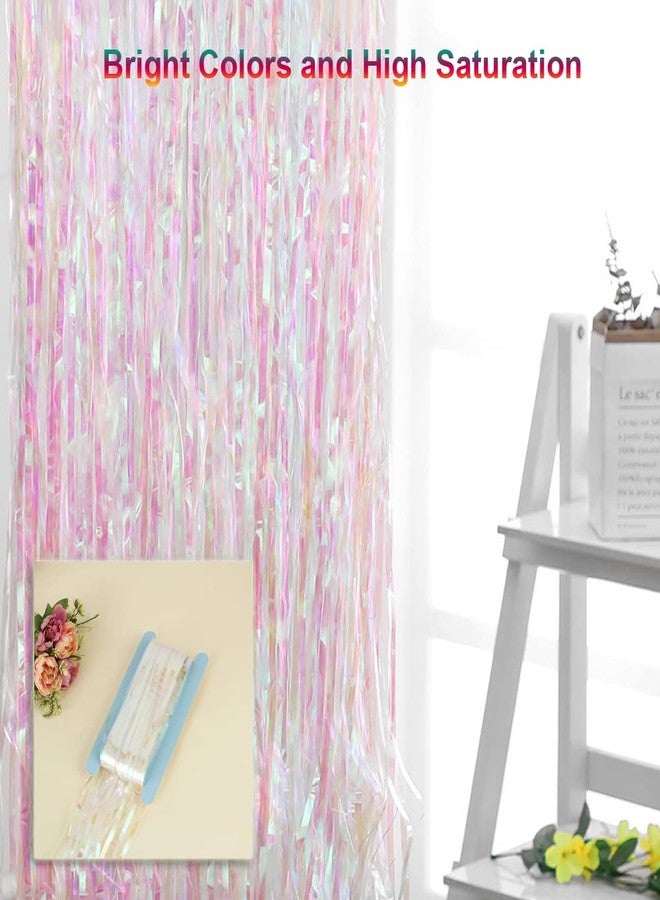 Hiflyer 3 Pack Fringe Streamers Curtains, Tinsel Fringe Party Backdrop, Birthday Decorations (3.3 x 6.6 ft, Clear & Colorful) - Image 4