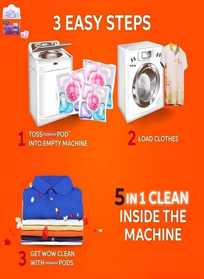 PSMS 5-in-1 Dissolvable Magic Laundry Pods for 30 Washes | Tough Stain Fighter for Top & Front Load Machines | Floral Aroma | Eco-Friendly | 1 Pod = 1 Wash for 5-7kg Loads (60 Tablet) - Image 3