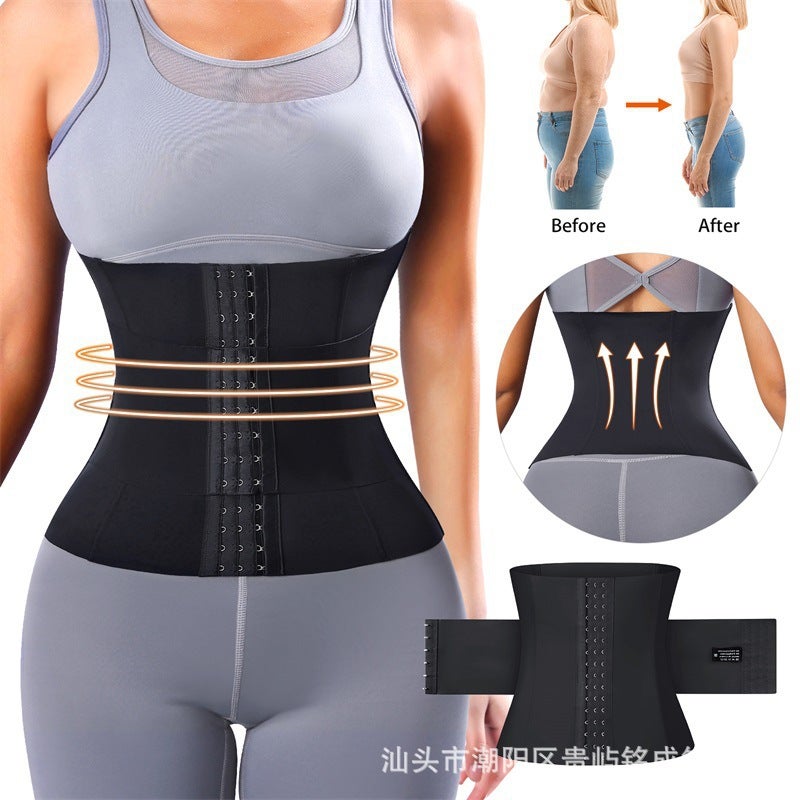 Double Reinforcement Tummy Wrap Waist Trainer Shapewear with Adjustable Closure and Boning - Image 2