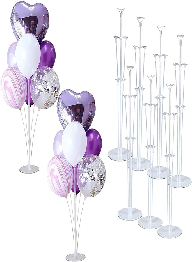 Secret Stand Kit 7 Pack Balloon Holder Kit Including 49 Sticks 49 Cups and 7 Base Balloon Decoration for Party BirthDay and Wedding