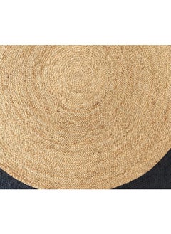 Ramsha Handmade Jute Rug For Living Room Area Rug For Bedroom Round Carpet BR-057 natural and black color - pzsku/Z6A34C0194973FA07158CZ/45/_/1733309771/22e10bb5-a37c-4117-a156-583d2a86b734