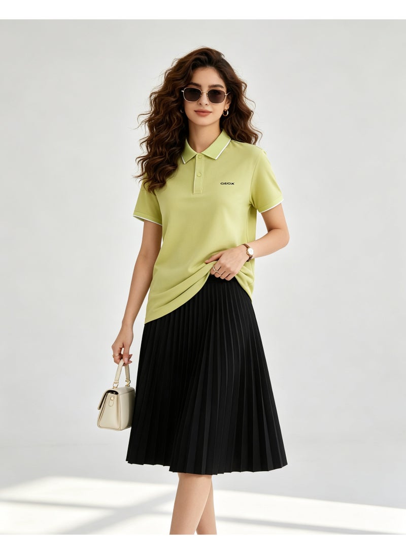 GEOX Men Contrast Trim Short Sleeve Polo Shirt Casual Daily Summer Top Light Lime Green - Image 5
