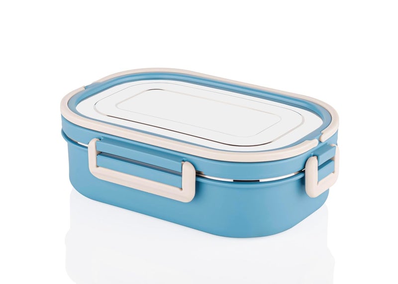 Ritu J354 Big Belly Airtight Lunch Box Inner Steel Outer Plastic Big Container 800ml Veggie Container 200ml Airtight Leak Proof Food Grade Hot and Fresh Many Hours - Image 2
