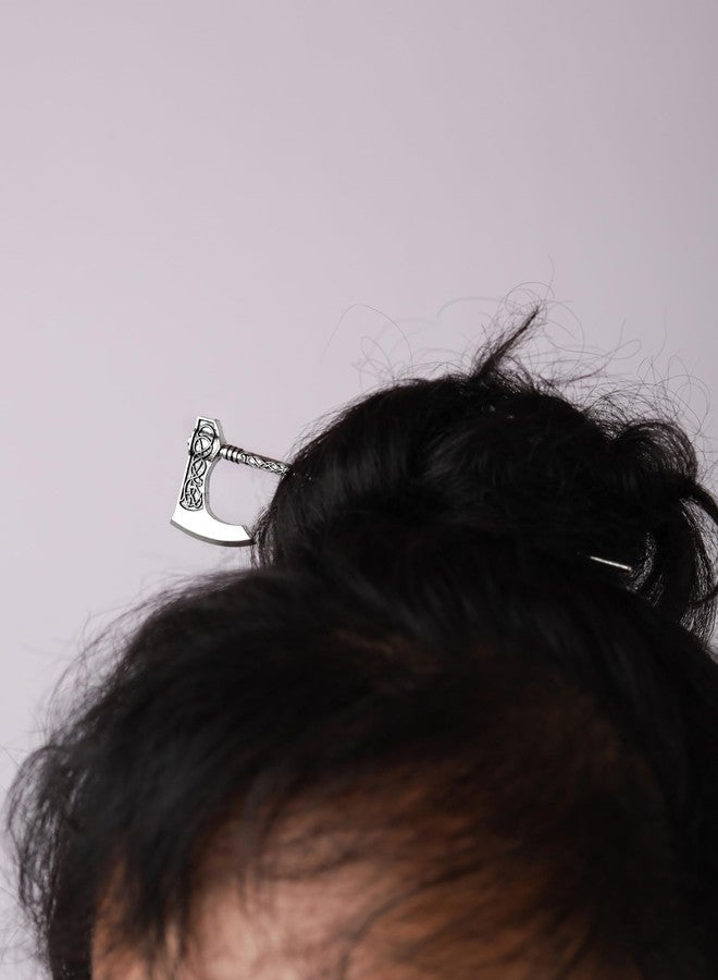 HAQUIl Viking Axe Hair Stick Antique Retro Jewelry for Bun Hair Long Hair Classic Vintage Flower Hair Sticks Women Gifts - Image 3