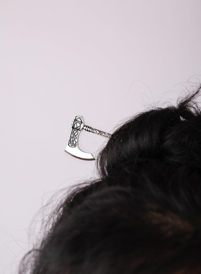 HAQUIl Viking Axe Hair Stick Antique Retro Jewelry for Bun Hair Long Hair Classic Vintage Flower Hair Sticks Women Gifts - Image 4