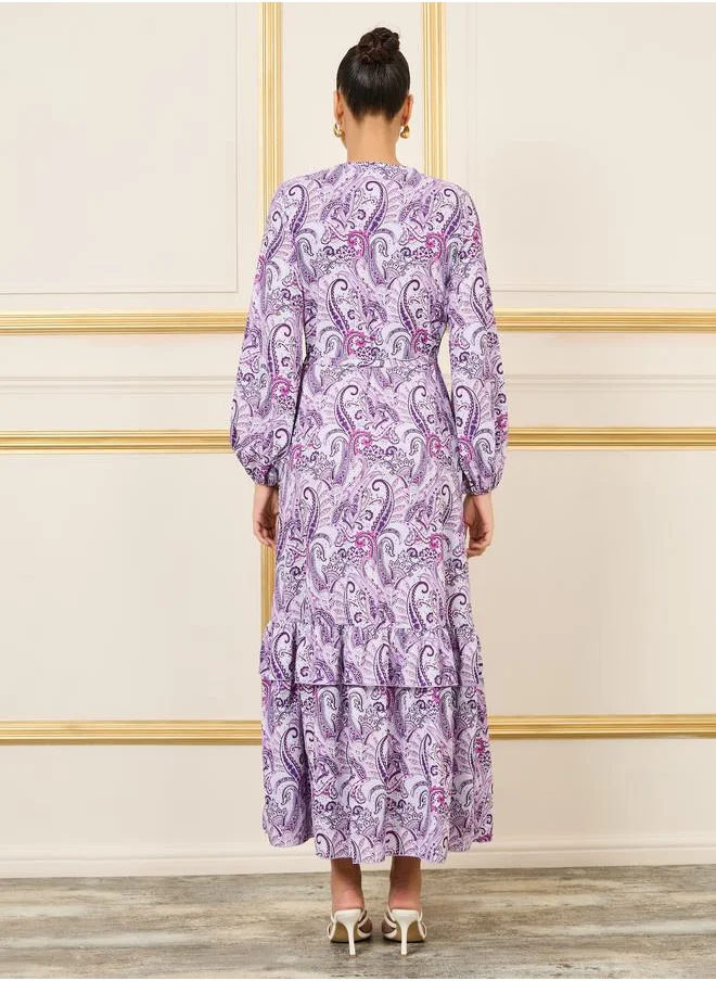 ستايلي Paisley Print Wrap Dress