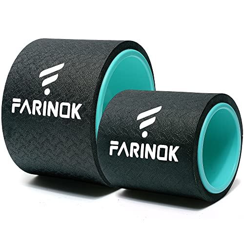 FARINOK Yoga Wheel Set of 2, Upgraded 10MM Thick Back Wheels for Pain Relief & Stretching, Strongest Back Roller for Deep Tissue Massage, Improving Yoga Poses Backbend - Image 1