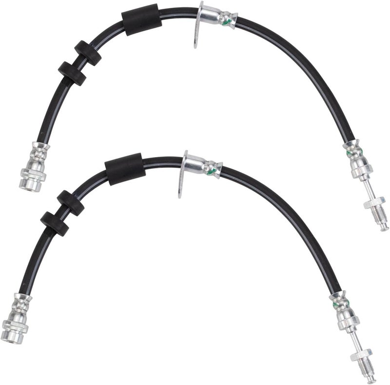 TRQ Front Brake Hose Set for 2013-2018 Ford C-Max, 2012-2018 Focus, 2014-2021 Transit Connect - Image 1
