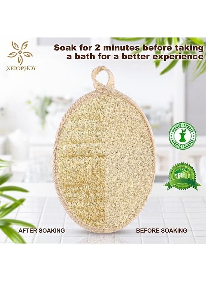 2 PCS Natural Loofah, Shower Loofah, Organic Shower Loofah Sponge Exfoliating Loufa Sponge, Sponge Exfoliating Shower Scrubber, Body Loofah for Men and Women Body Exfoliation Bath Eco-Friendly and B - Image 5