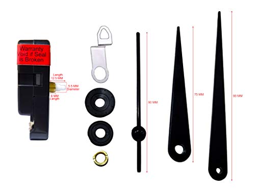 IIK COLLECTION Plastic Quartz Movement Machine with Black Hands Kit for Wall Clock (Black)(IIK-MOV-PL-002) - Image 5