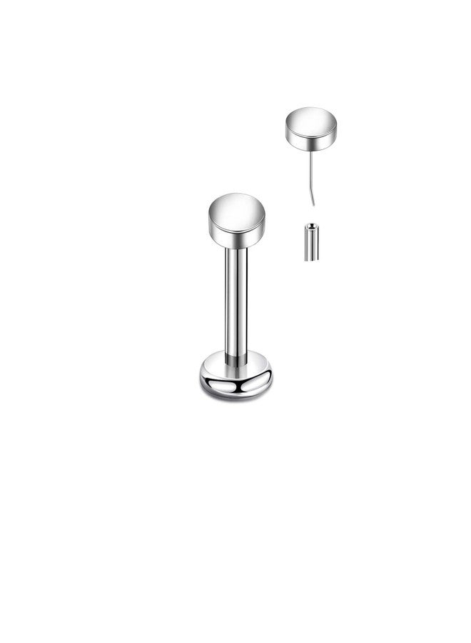 Lantine Helix Tragus Piercing Jewelry g23 Titanium 16g Push in Flat Back Earrings Lip Nose Stud 16 Gauge Cartilage Earrings 6mm - Image 1