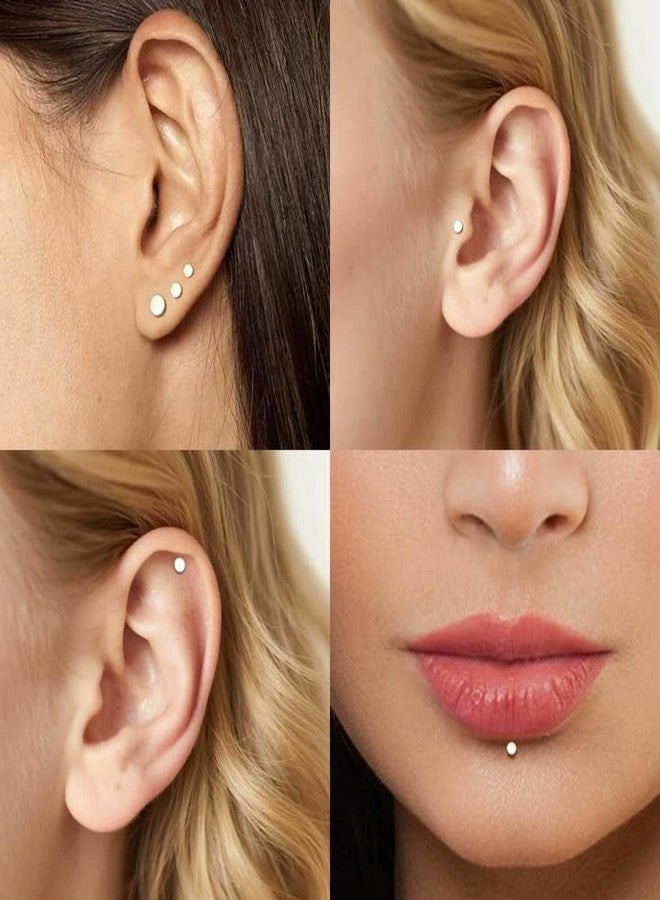 Lantine Helix Tragus Piercing Jewelry g23 Titanium 16g Push in Flat Back Earrings Lip Nose Stud 16 Gauge Cartilage Earrings 6mm - Image 3
