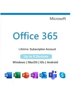 Microsoft Office 365 Subscription (New Account) for Lifetime for 5 Devices (Windows/Mac/Tab/Mobile) Same Day Delivery 