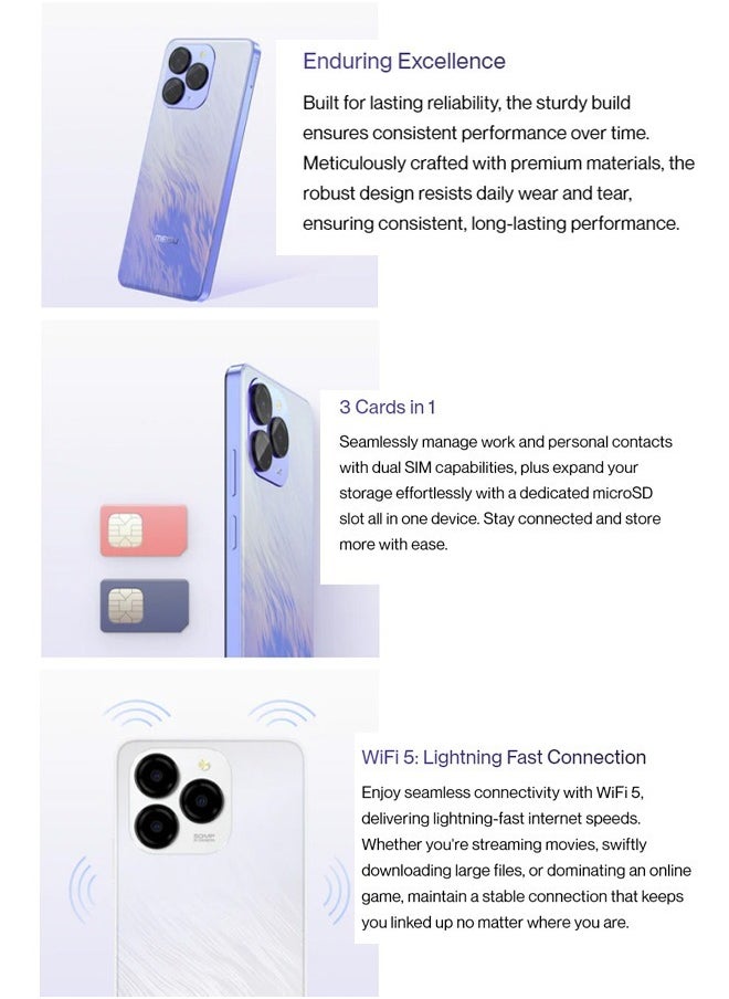 ميزو - Meizu Note 21 4G 8GB / 256GB الهاتف الذكي 6000mAh بطارية كبيرة 50MP ثلاث صور أبيض النسخة الدولية - Image 1