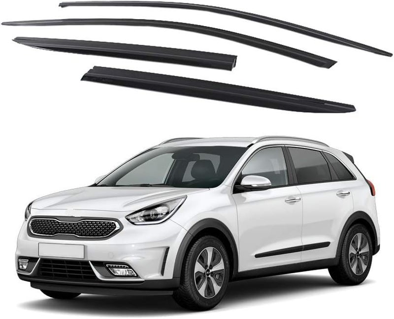 Safe Smoke Window Visor Sun Rain Vent Guard 4 Pcs Set for 20172019 NIRO Out Channel Visor