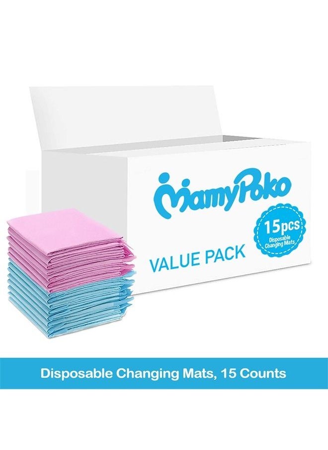 MamyPoko Disposable Changing Mats, 15 Counts, Soft Waterproof Mat, Portable Leak Proof Changing Mat, New Mom Leak-Proof Under pad, Mattress Table Protector Pad  - Image 2