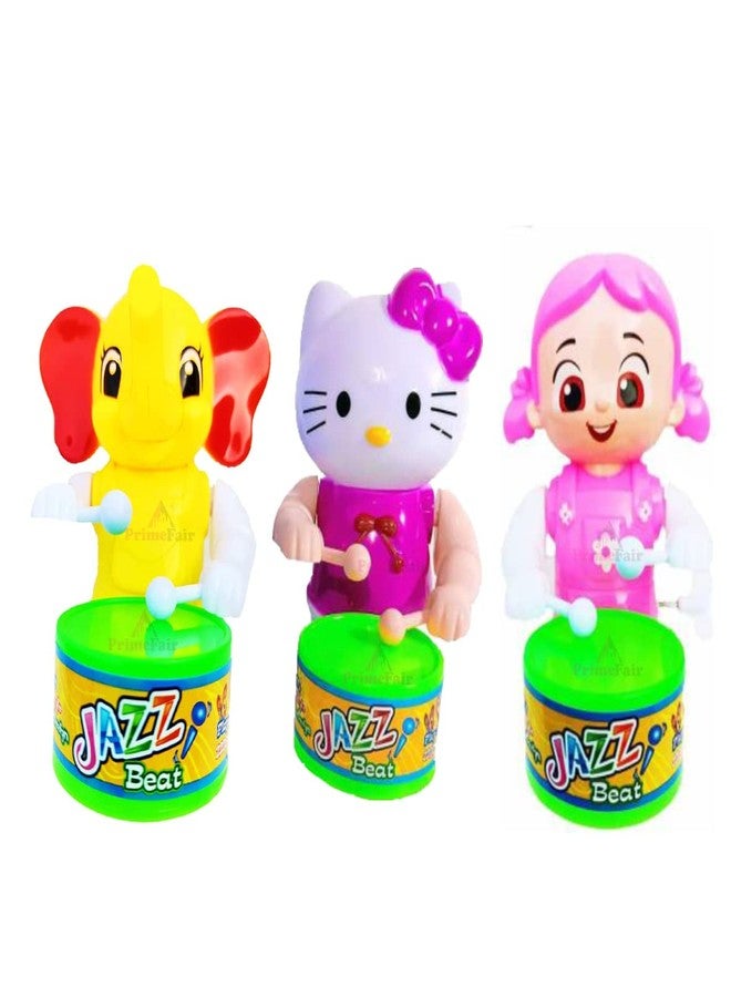 PRIMEFAIR Drummer Toy with Drumming and Dancing Action for Kids Baby Rattle Toys Set Toddler Kids. Birthday Gift, Birthday Return Gift Key-Operated (ELEP-PINK-KITTY-03) - Image 1