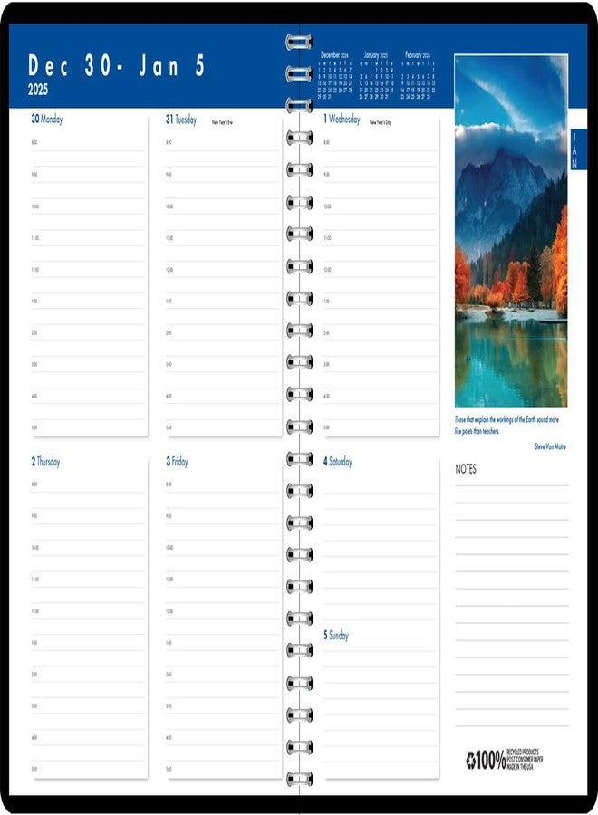 House of Doolittle 2025 Weekly Planner Calendar, Earthscapes, Black Cover, 8.5 x 11 Inches, January - December (HOD27902-25) - Image 1