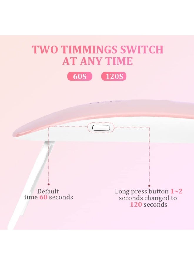 ماركة غير محددة مصابيح أظافر LED صغيرة لتجفيف طلاء الجل - مجفف أظافر UV محمول، أداة وإكسسوار للعناية بالأظافر للنساء والفتيات  - Image 4