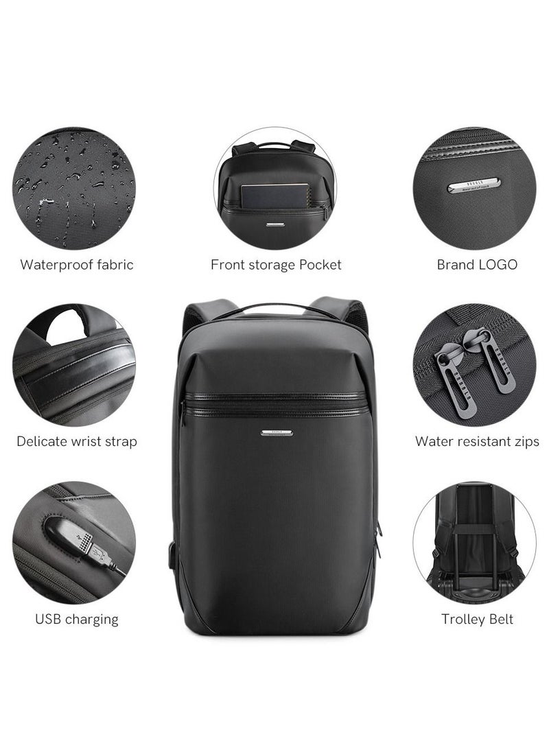 RAHALA - KG-122 Smart 15.6-Inch Laptop Large Capacity Business Travel Waterproof USB Outport Black - Image 1