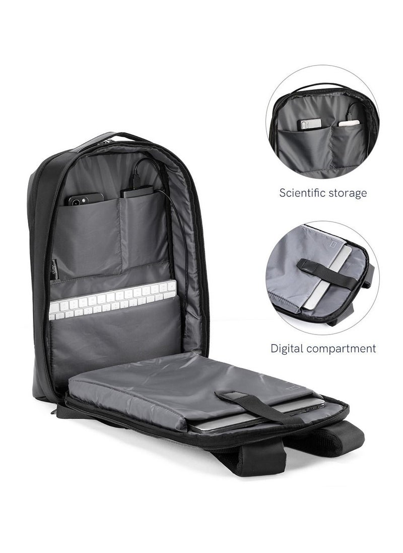 RAHALA - KG-122 Smart 15.6-Inch Laptop Large Capacity Business Travel Waterproof USB Outport Black - Image 1