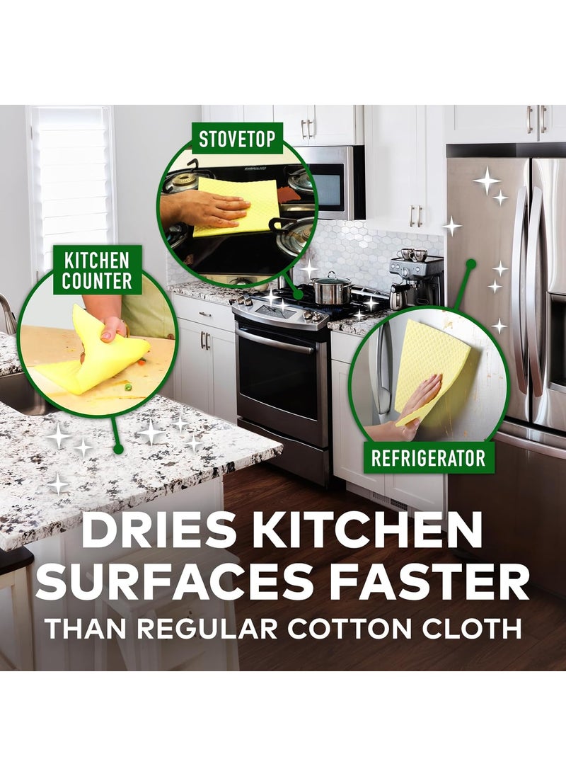 Scotch Brite ScotchBrite Sponge Wipe Resusable Kitchen Cleaning foam Cellulose wood Sponge Easy to use Multi color Biodegradable pack of 5  - Image 5