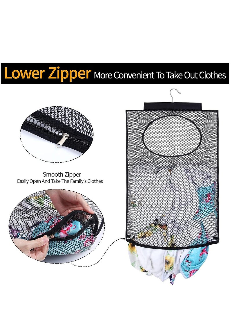 Hanging Mesh Laundry Bag Door Hanging Laundry Hamper Bag, Laundry Hamper Bags Collapsible Over Door Laundry Bag Large Hamper Clothes Storager for Space Saving Large Laundry Organizer Bag - Image 2