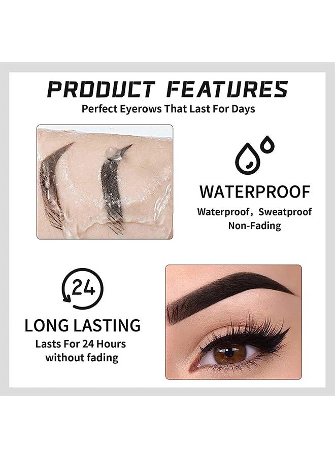 Eyebrow Gel Waterproof and Long Lasting Liquid Eyebrow Setting Gel Highly Pigmented Brows Styling with Brush (BLACK)