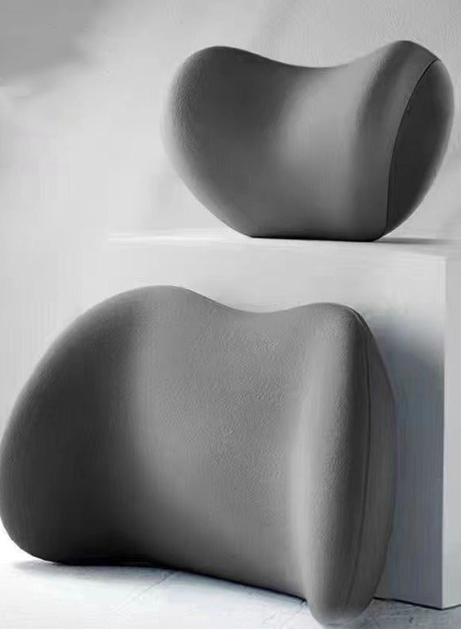 هايدو وسائد دعم أسفل الظهر ومسند رأس السيارة وسائد عنق السيارة وسادة أسفل الظهر وأطقم وسادة عنق السيارة رغوة الذاكرة وسائد المقاعد المريحة القابلة للضبط مع السيارة الداخلية - Image 4