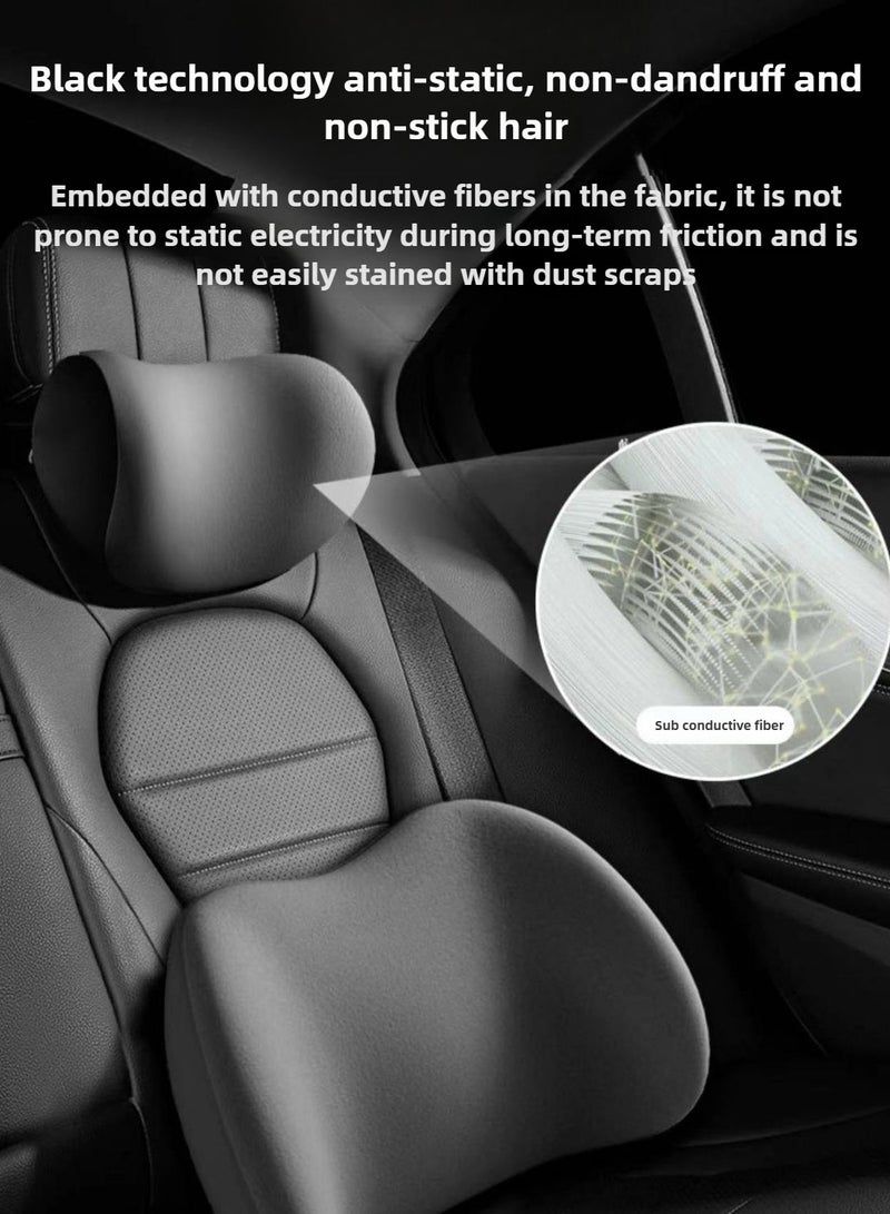 هايدو وسائد دعم أسفل الظهر ومسند رأس السيارة وسائد عنق السيارة وسادة أسفل الظهر وأطقم وسادة عنق السيارة رغوة الذاكرة وسائد المقاعد المريحة القابلة للضبط مع السيارة الداخلية - Image 5