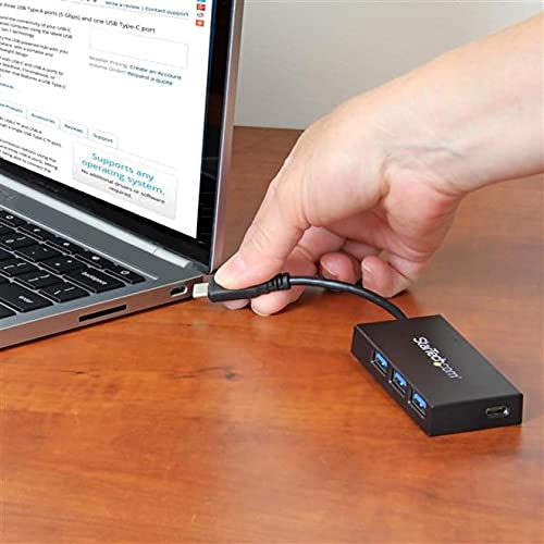 StarTech.com 4-Port USB 3.0 Hub - Powered USB 3.0 Hub - USB-C to 1x USB-C and 3X USB-A Adapter - USB 3.0 (5Gbps) - USB-C Port Expander, TAA (HB30C3A1CFB) - Image 5
