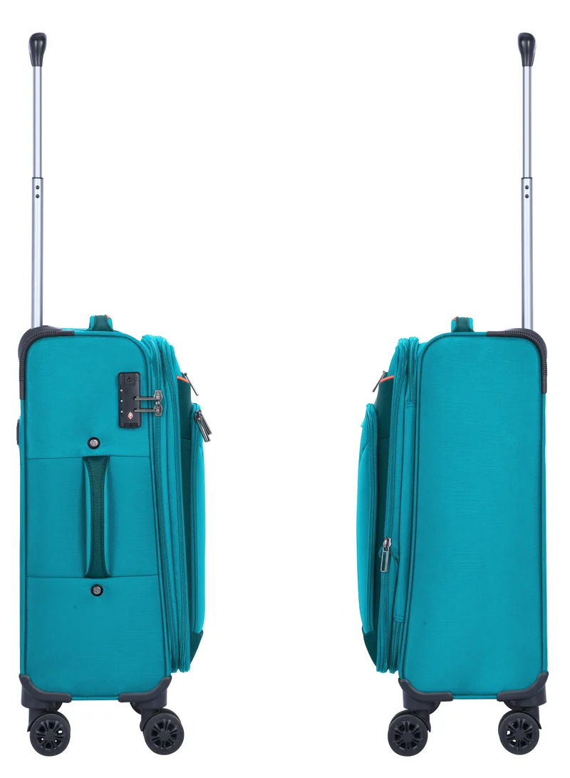 eminent Expandable Luggage Trolley Bag Soft Suitcase for Unisex Travel Polyester Shell Lightweight with TSA lock Double Spinner Wheels E777SZ Carry On 20 Inch Green