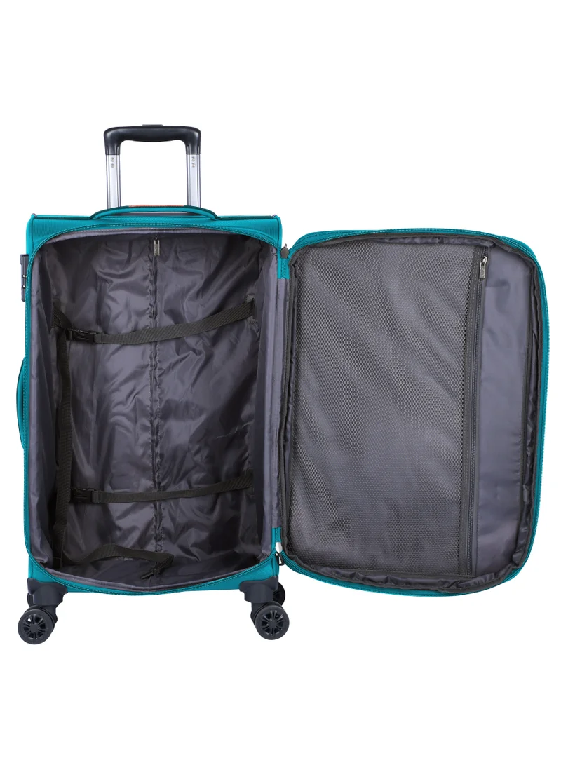 eminent Expandable Luggage Trolley Bag Soft Suitcase for Unisex Travel Polyester Shell Lightweight with TSA lock Double Spinner Wheels E777SZ Carry On 20 Inch Green