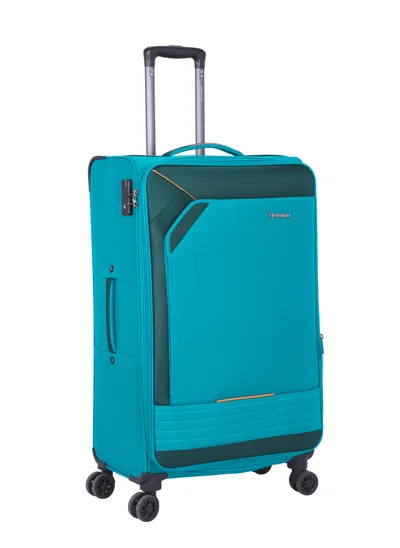 eminent Expandable Luggage Trolley Bag Soft Suitcase for Unisex Travel Polyester Shell Lightweight with TSA lock Double Spinner Wheels E777SZ Carry On 20 Inch Green