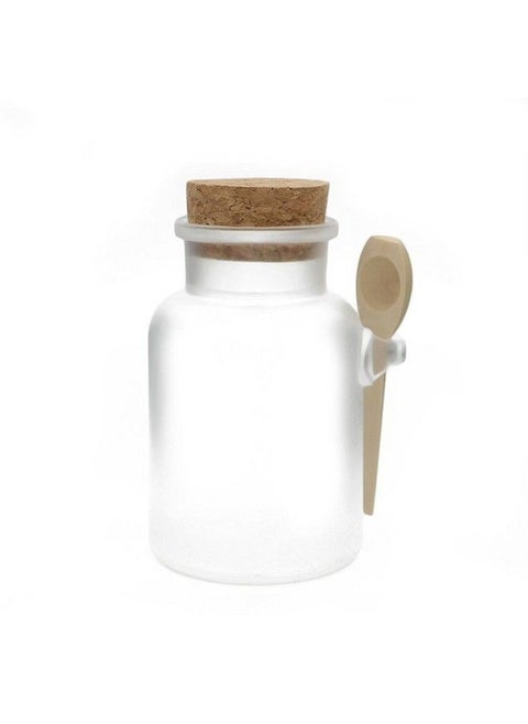 2 Pcs 200Ml Empty Plastic Bath Salt Comestic Face Cream Powder Bottle Container Jar Pot With Cork Cap And Spoon
