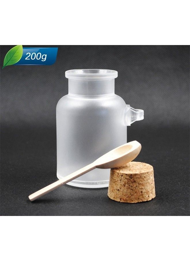 ASTRQLE - 2 Pcs 200Ml Empty Plastic Bath Salt Comestic Face Cream Powder Bottle Container Jar Pot With Cork Cap And Spoon - Image 1