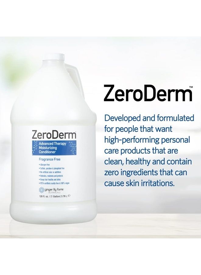 ginger lily farms Botanicals ZeroDerm Advanced Therapy Moisturizing Conditioner for All Hair Types, 100% Vegan, Cruelty and Fragrance Free, 1 Gallon Refill, White, Unscented, 128 Fl Oz - Image 5