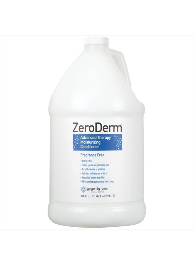 ginger lily farms Botanicals ZeroDerm Advanced Therapy Moisturizing Conditioner for All Hair Types, 100% Vegan, Cruelty and Fragrance Free, 1 Gallon Refill, White, Unscented, 128 Fl Oz - Image 1