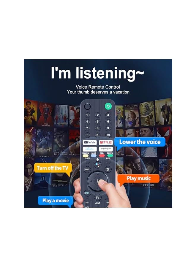 The Bros RMF-TX520U Voice Remote Control for Sony Bravia OLED LED 4K 8K UHD Smart Google TV, with YouTube, Netflix, Disney+, Prime Video Buttons - Image 4