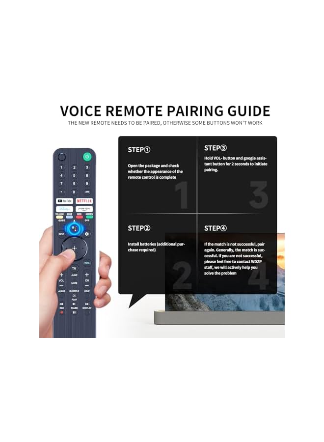 The Bros RMF-TX520U Voice Remote Control for Sony Bravia OLED LED 4K 8K UHD Smart Google TV, with YouTube, Netflix, Disney+, Prime Video Buttons - Image 5